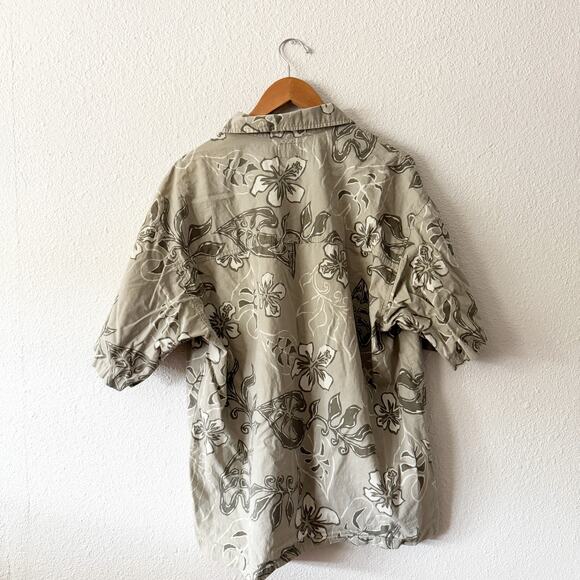 Vintage Quiksilver Button Up Shirt Mens Large Aloha Print Hawaii Casual Luau - Picture 5 of 6